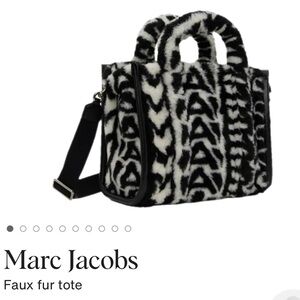 Marc Jacobs Black and White Faux Fur Tote Bag